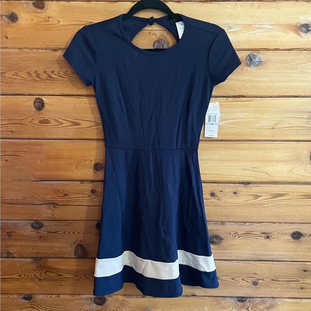 NWT B. Darlin Dress Blue Tan Size 1/2